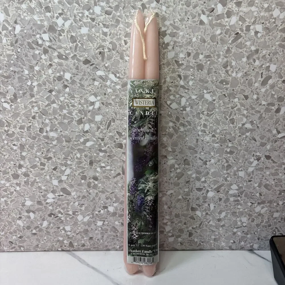 Yankee Candle 12 in. Wisteria Taper Candles Set Of 2 NIP Unused